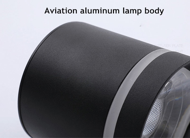 Dimmable LED downlight COB spotlight AC85-265V 7W 1W 12W 15W adjustable angle aluminum surface mounted light indoor lighting