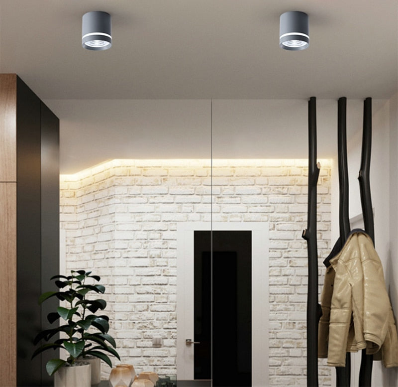 Dimmable LED downlight COB spotlight AC85-265V 7W 1W 12W 15W adjustable angle aluminum surface mounted light indoor lighting