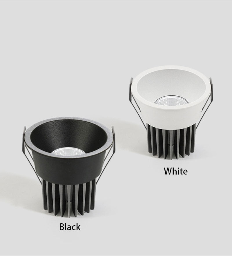 LED Round Recessed Dimmable Downlights 7W/9W/12W/15W COB LED Anti Glare Ceiling Spotlights AC90~260V Background Indoor Lighting