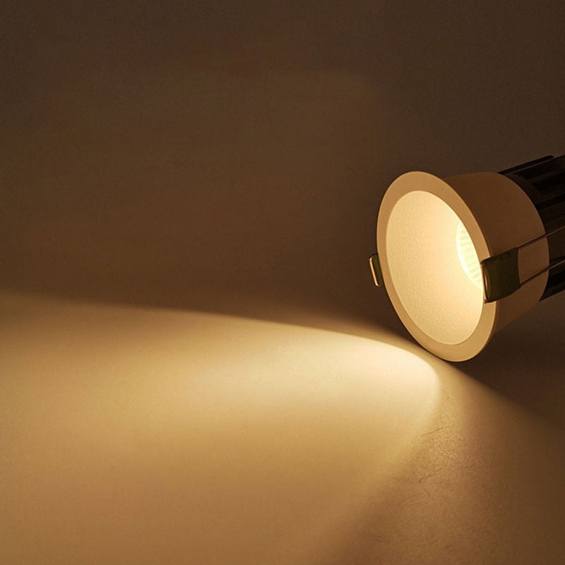 LED Round Recessed Dimmable Downlights 7W/9W/12W/15W COB LED Anti Glare Ceiling Spotlights AC90~260V Background Indoor Lighting