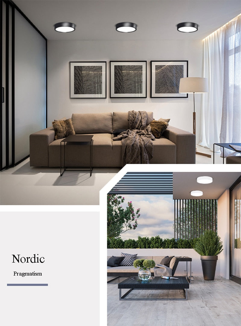 LED COB Downlight LED Surface Mounted Downlight Without Perforation Panel Light Home Decor Cob Ceiling Fixtures Lighting