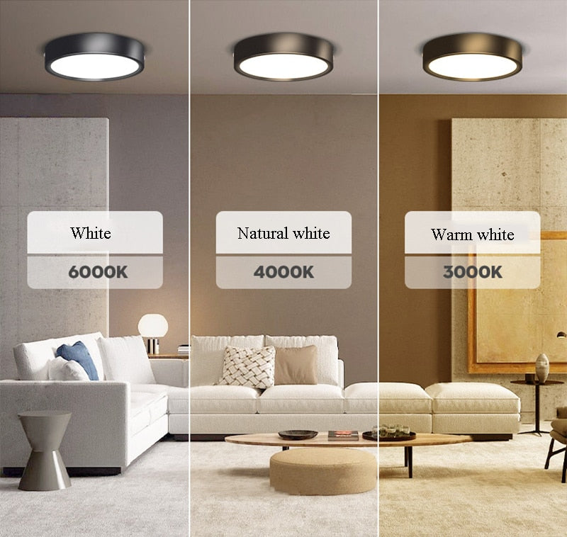 LED COB Downlight LED Surface Mounted Downlight Without Perforation Panel Light Home Decor Cob Ceiling Fixtures Lighting