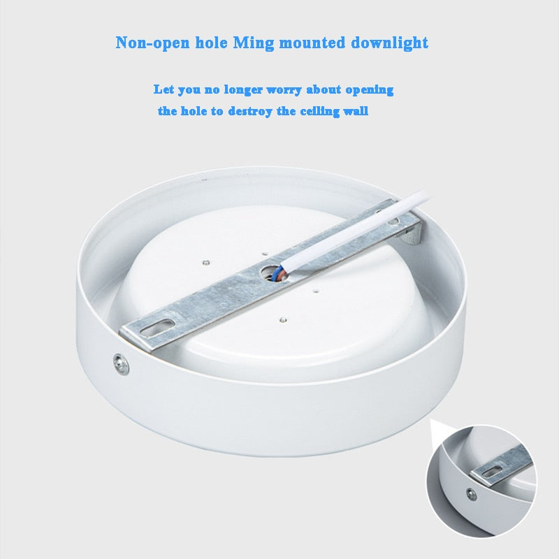 LED COB Downlight LED Surface Mounted Downlight Without Perforation Panel Light Home Decor Cob Ceiling Fixtures Lighting