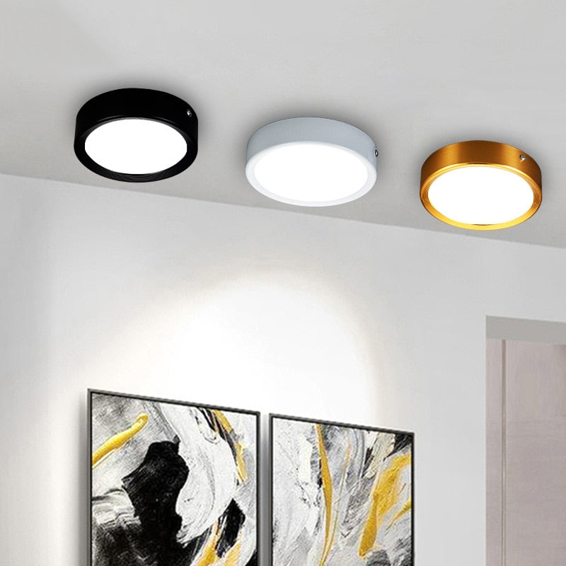 LED COB Downlight LED Surface Mounted Downlight Without Perforation Panel Light Home Decor Cob Ceiling Fixtures Lighting