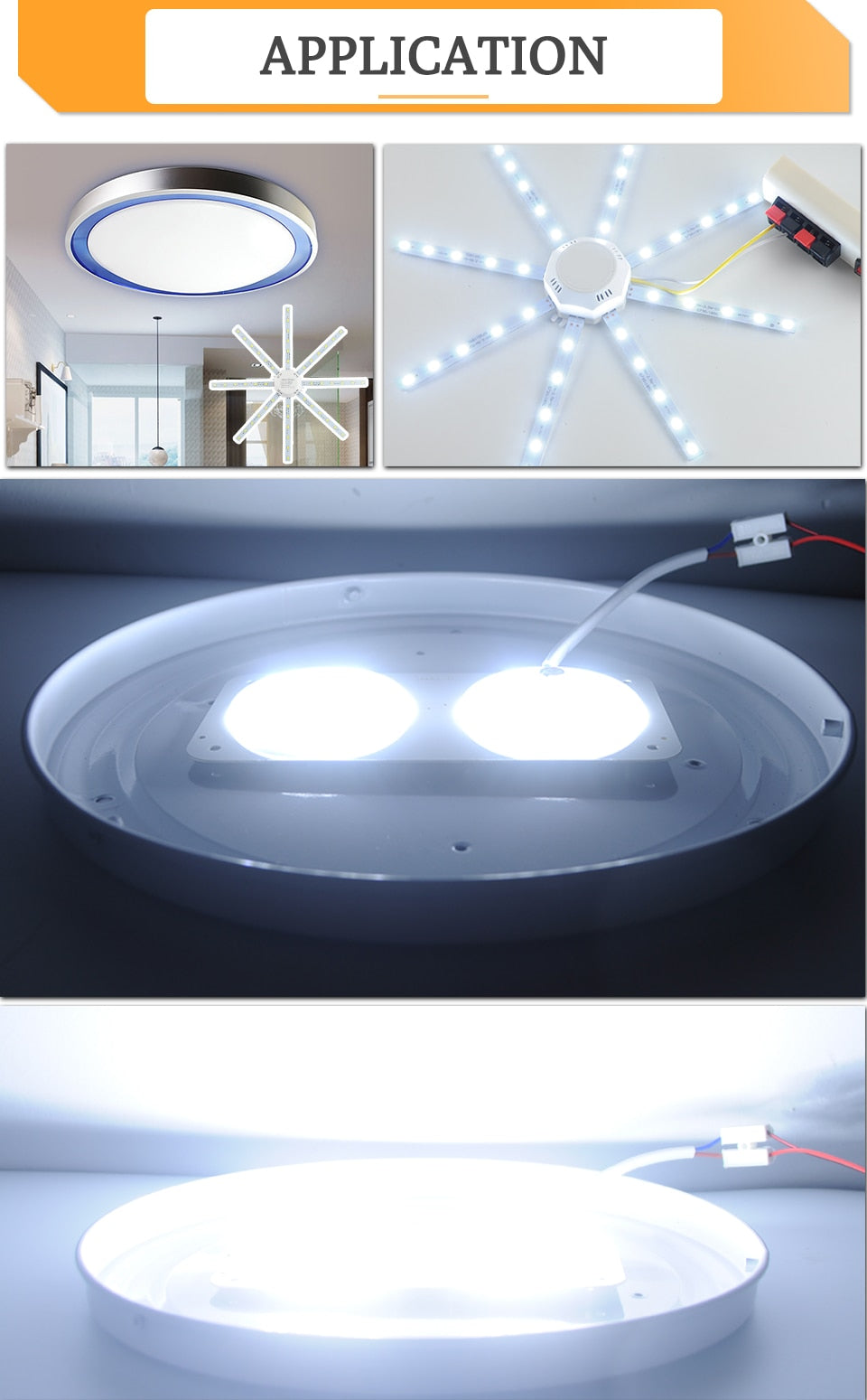 Led Downlight Accessory Octopus Magnetic plate Ring Light Led Lamp 12W 16W 20W 24W 220V For Ceiling Lamp Absorb dome Replace