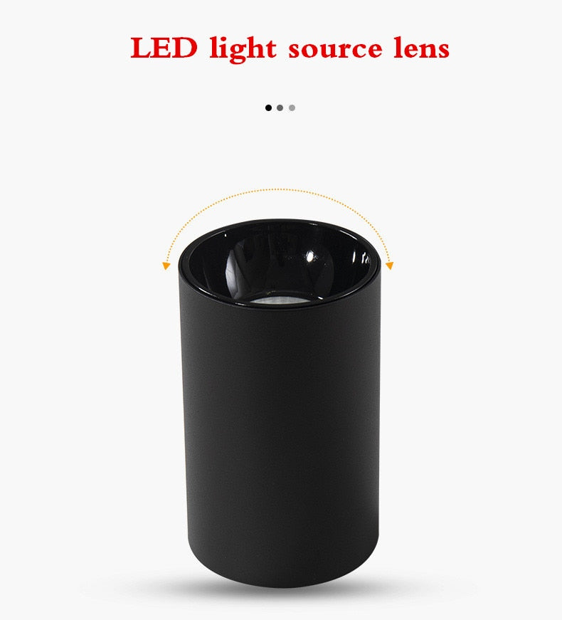 Round Dimmable Surface Mounted LED Downlights 7W 9W 12W 15W COB LED Ceiling Spot Lights AC110-220V LED Lamp Indoor Lighting