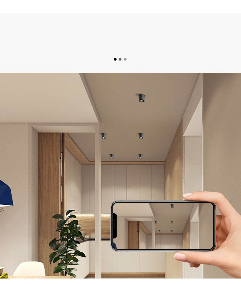 Round Dimmable Surface Mounted LED Downlights 7W 9W 12W 15W COB LED Ceiling Spot Lights AC110-220V LED Lamp Indoor Lighting