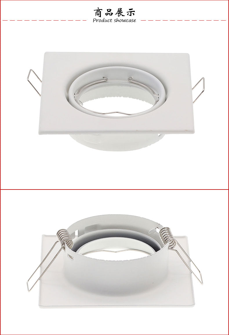 Square Metal Black Recessed LED Ceiling Light Frame MR16 GU10 Bulb Fixture Downlight Holder GU10 Spot Light Fitting