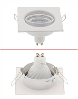 Square Metal Black Recessed LED Ceiling Light Frame MR16 GU10 Bulb Fixture Downlight Holder GU10 Spot Light Fitting