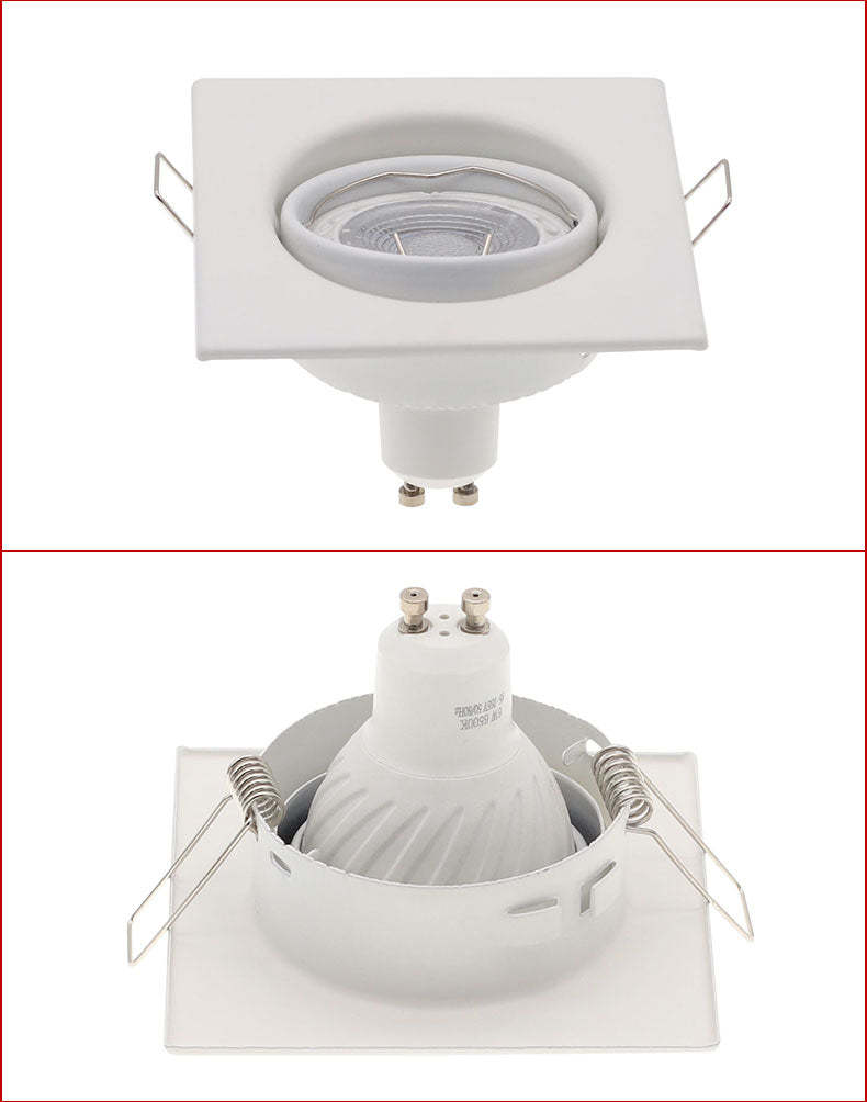 Square Metal Black Recessed LED Ceiling Light Frame MR16 GU10 Bulb Fixture Downlight Holder GU10 Spot Light Fitting
