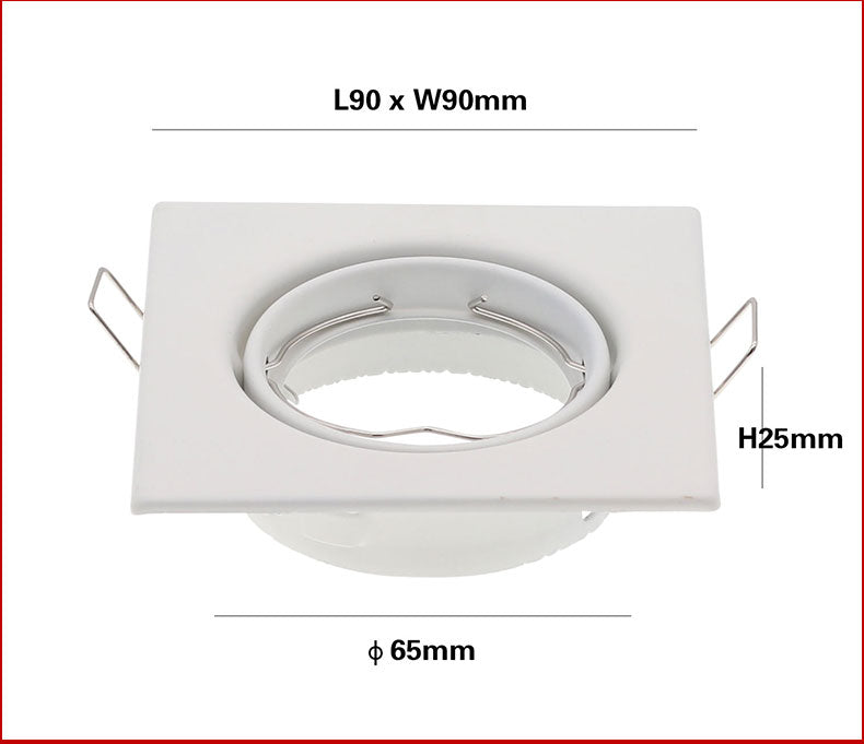 Square Metal Black Recessed LED Ceiling Light Frame MR16 GU10 Bulb Fixture Downlight Holder GU10 Spot Light Fitting
