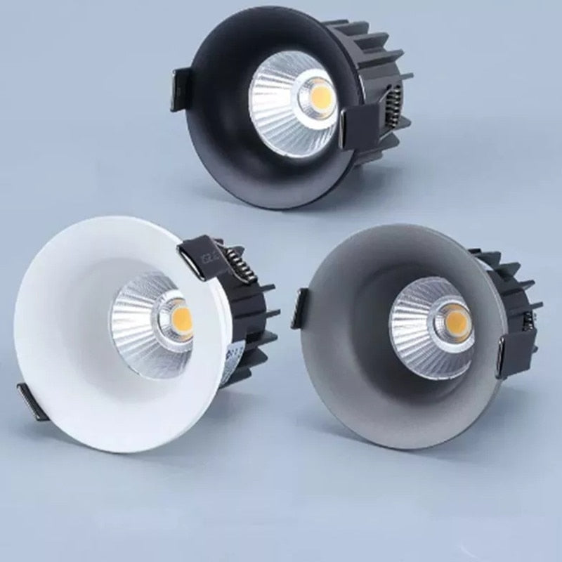 LED Dimmable Cob Spotlight Ceiling Light AC85-265V 7W 10W 12W 15W Aluminum Round Recessed Downlight