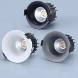 LED Dimmable Cob Spotlight Ceiling Light AC85-265V 7W 10W 12W 15W Aluminum Round Recessed Downlight