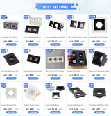 LED Aluminum GU10 MR16 Downlight Holder Black Silver White Fixture Frame Square Spot Light Bracket