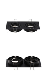 LED Aluminum GU10 MR16 Downlight Holder Black Silver White Fixture Frame Square Spot Light Bracket