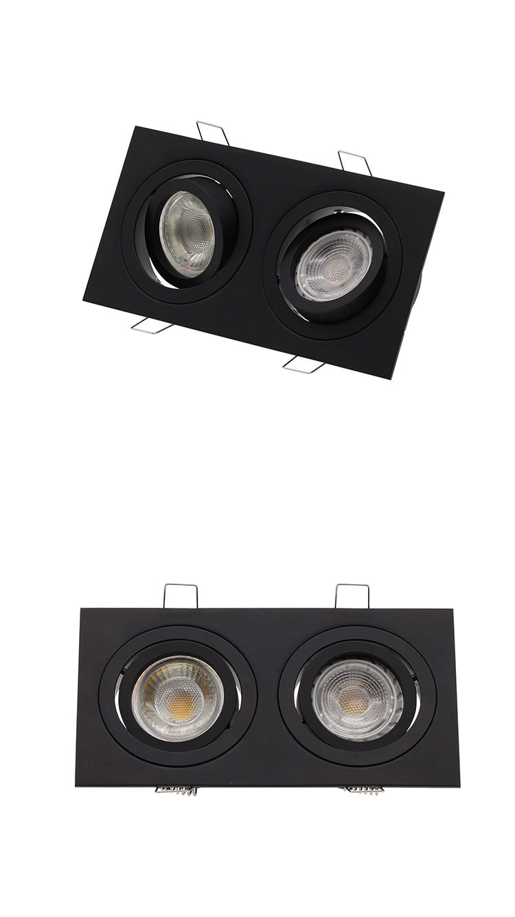LED Aluminum GU10 MR16 Downlight Holder Black Silver White Fixture Frame Square Spot Light Bracket