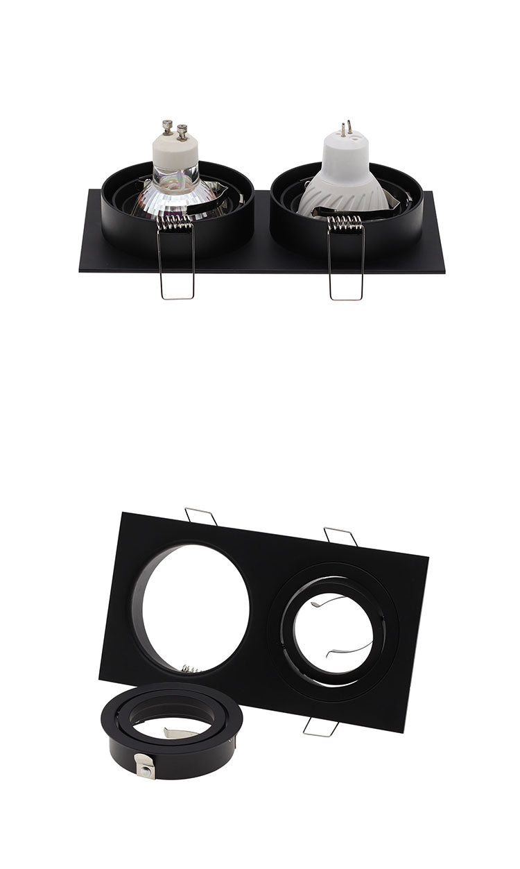 LED Aluminum GU10 MR16 Downlight Holder Black Silver White Fixture Frame Square Spot Light Bracket