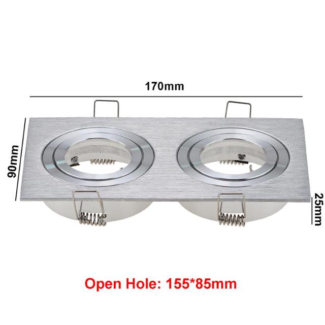LED Aluminum GU10 MR16 Downlight Holder Black Silver White Fixture Frame Square Spot Light Bracket