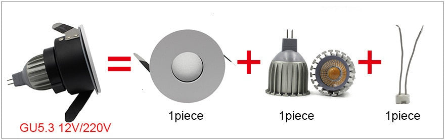 LEDIARY IP44 Waterproof LED Spot Downlights Ceiling Recessed 75mm Cut Hole Porch lamp Bathroom Use 85-265V 5W GU10 Light Source