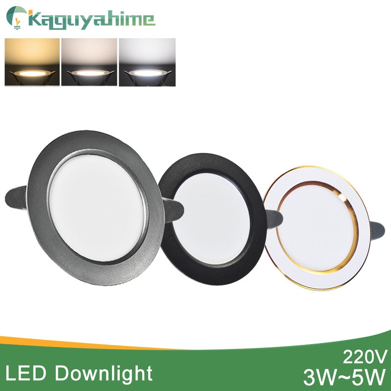 Kaguyahime 1/4pcs LED Downlight LED Spot Light 5W Indoor Round Recessed AC 220V 240V LED Spot Lighting Natural White/Warm/Cold