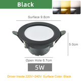 Kaguyahime 1/4pcs LED Downlight LED Spot Light 5W Indoor Round Recessed AC 220V 240V LED Spot Lighting Natural White/Warm/Cold