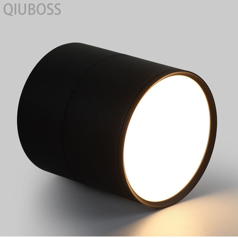 QIUBOSS Dimmable LED Surface Downlights 220V for Livingroom 15W LED Ceiling Spotlights COB Background Lighting Lamp for Bedroom