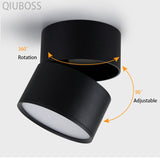 QIUBOSS Dimmable LED Surface Downlights 220V for Livingroom 15W LED Ceiling Spotlights COB Background Lighting Lamp for Bedroom