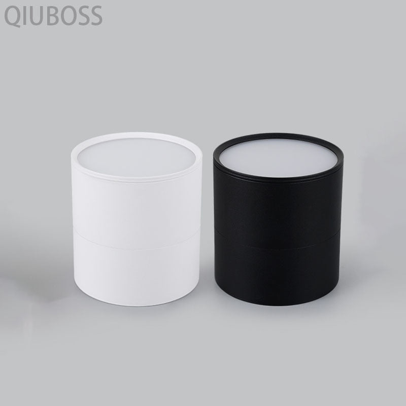 QIUBOSS Dimmable LED Surface Downlights 220V for Livingroom 15W LED Ceiling Spotlights COB Background Lighting Lamp for Bedroom