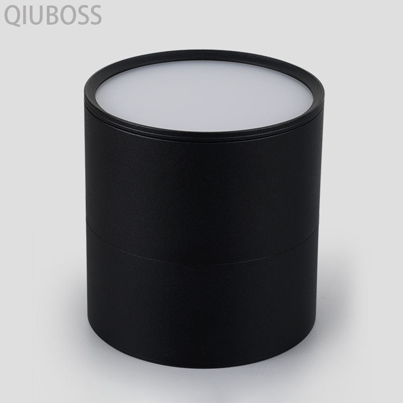 QIUBOSS Dimmable LED Surface Downlights 220V for Livingroom 15W LED Ceiling Spotlights COB Background Lighting Lamp for Bedroom