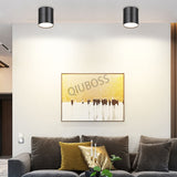 QIUBOSS Dimmable LED Surface Downlights 220V for Livingroom 15W LED Ceiling Spotlights COB Background Lighting Lamp for Bedroom