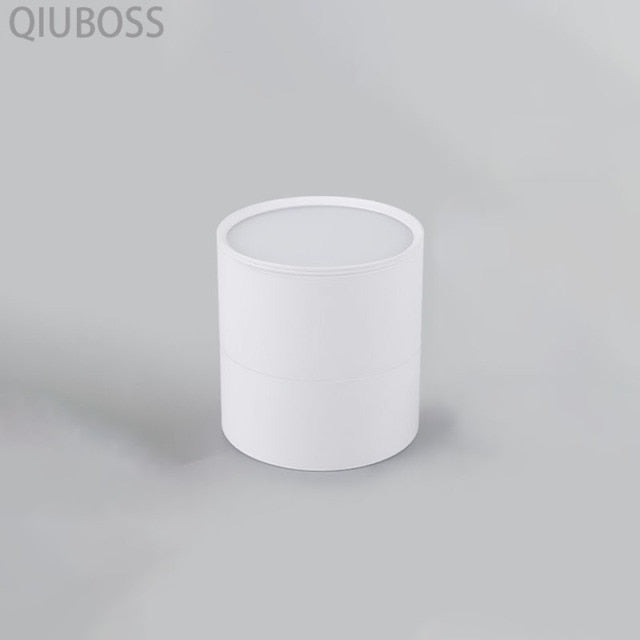 QIUBOSS Dimmable LED Surface Downlights 220V for Livingroom 15W LED Ceiling Spotlights COB Background Lighting Lamp for Bedroom