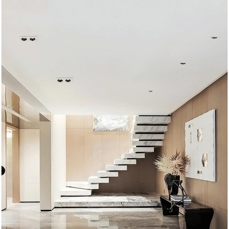 Angle Adjustable Anti-glare Square LED COB Recessed Downlight 7W 9W 12W 15W LED Ceiling Spot Light Kitchen Living room Indoor