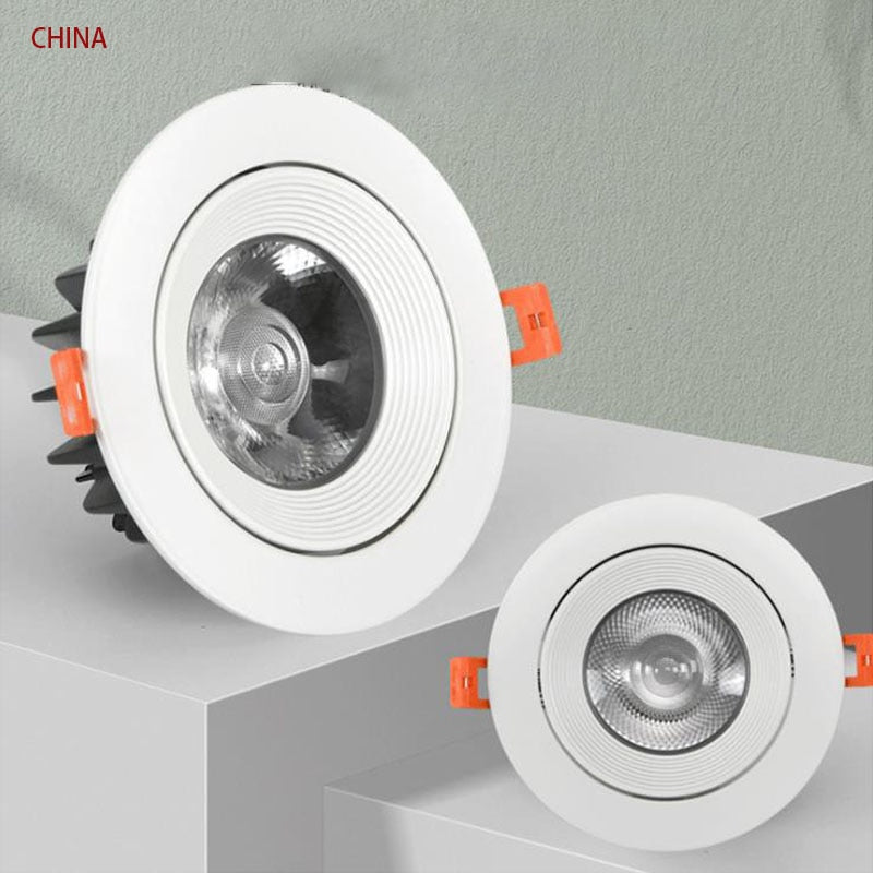 LED COB Downlight Dimmable 110V 220V 15W 20W 24W 30W Spot Light 4000K Ceiling Lamp For Indoor Lighting - Warm White