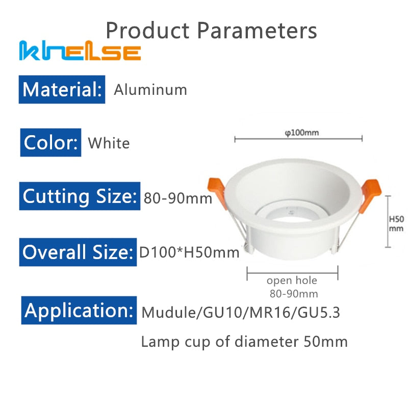 Adjustable LED Recessed Ceiling Downlight Mounting GU10/MR16 Socket Halogen Lamp Holder Base Frame Spot Lights Fitting Fixtures