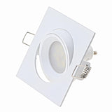 Zinc Alloy Square White/Satin Nickel Recessed LED Ceiling Adjustable Frame MR16 GU10 Bulb Fixture Fitting Downlight Holder