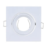 Zinc Alloy Square White/Satin Nickel Recessed LED Ceiling Adjustable Frame MR16 GU10 Bulb Fixture Fitting Downlight Holder