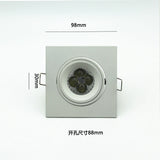 Zinc Alloy Square White/Satin Nickel Recessed LED Ceiling Adjustable Frame MR16 GU10 Bulb Fixture Fitting Downlight Holder