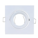 Zinc Alloy Square White/Satin Nickel Recessed LED Ceiling Adjustable Frame MR16 GU10 Bulb Fixture Fitting Downlight Holder