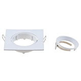 Zinc Alloy Square White/Satin Nickel Recessed LED Ceiling Adjustable Frame MR16 GU10 Bulb Fixture Fitting Downlight Holder