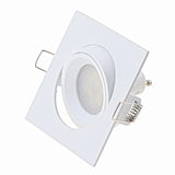 Zinc Alloy Square White/Satin Nickel Recessed LED Ceiling Adjustable Frame MR16 GU10 Bulb Fixture Fitting Downlight Holder