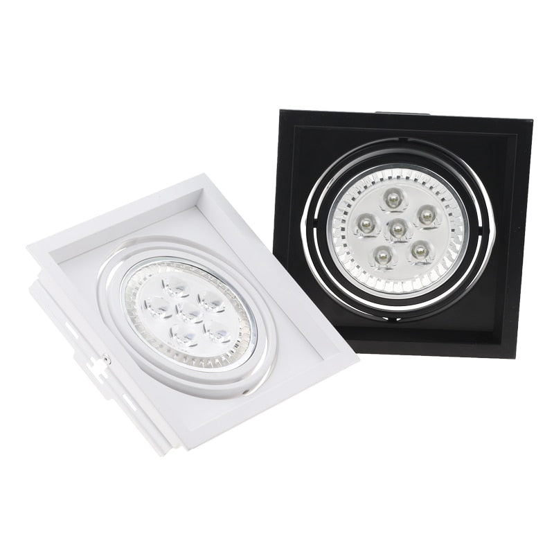 White Square Recessed Downlight Fitting Hole Ceiling AR111 Fitting Aluminum Led Ceiling Spot Down Light Housing