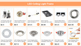 White Square Recessed Downlight Fitting Hole Ceiling AR111 Fitting Aluminum Led Ceiling Spot Down Light Housing