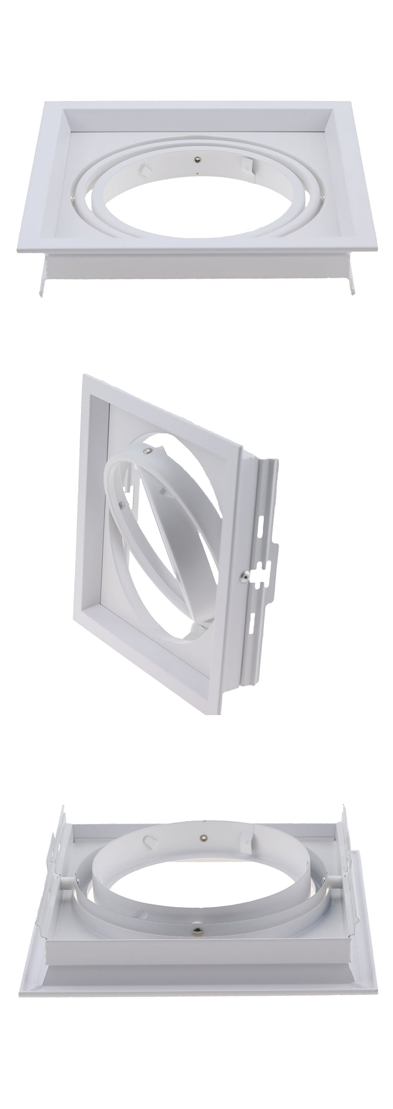 White Square Recessed Downlight Fitting Hole Ceiling AR111 Fitting Aluminum Led Ceiling Spot Down Light Housing