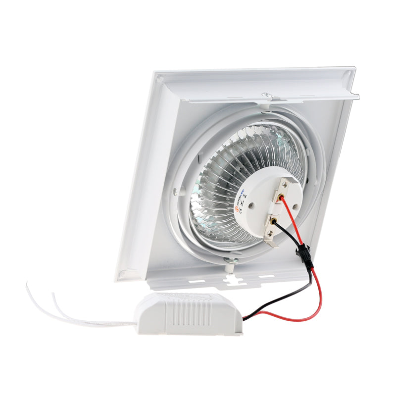 White Square Recessed Downlight Fitting Hole Ceiling AR111 Fitting Aluminum Led Ceiling Spot Down Light Housing