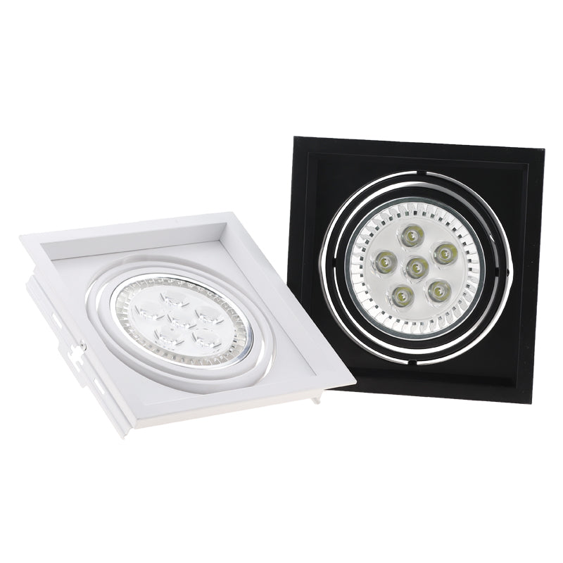 White Square Recessed Downlight Fitting Hole Ceiling AR111 Fitting Aluminum Led Ceiling Spot Down Light Housing