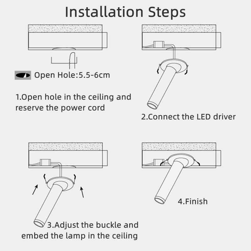 Modern Recessed LED Ceiling Lamp Long Tube 7W COB Dimmable Downlight AC85-265V Rotatable Living Room Aisle Spot Lighting Fixture