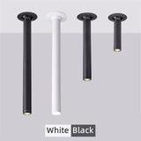 Modern Recessed LED Ceiling Lamp Long Tube 7W COB Dimmable Downlight AC85-265V Rotatable Living Room Aisle Spot Lighting Fixture