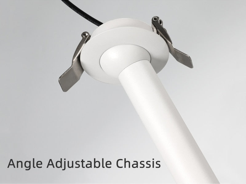 Modern Recessed LED Ceiling Lamp Long Tube 7W COB Dimmable Downlight AC85-265V Rotatable Living Room Aisle Spot Lighting Fixture