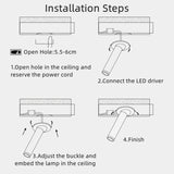 Modern Recessed LED Ceiling Lamp Long Tube 7W COB Dimmable Downlight AC85-265V Rotatable Living Room Aisle Spot Lighting Fixture