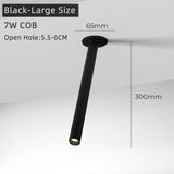 Modern Recessed LED Ceiling Lamp Long Tube 7W COB Dimmable Downlight AC85-265V Rotatable Living Room Aisle Spot Lighting Fixture